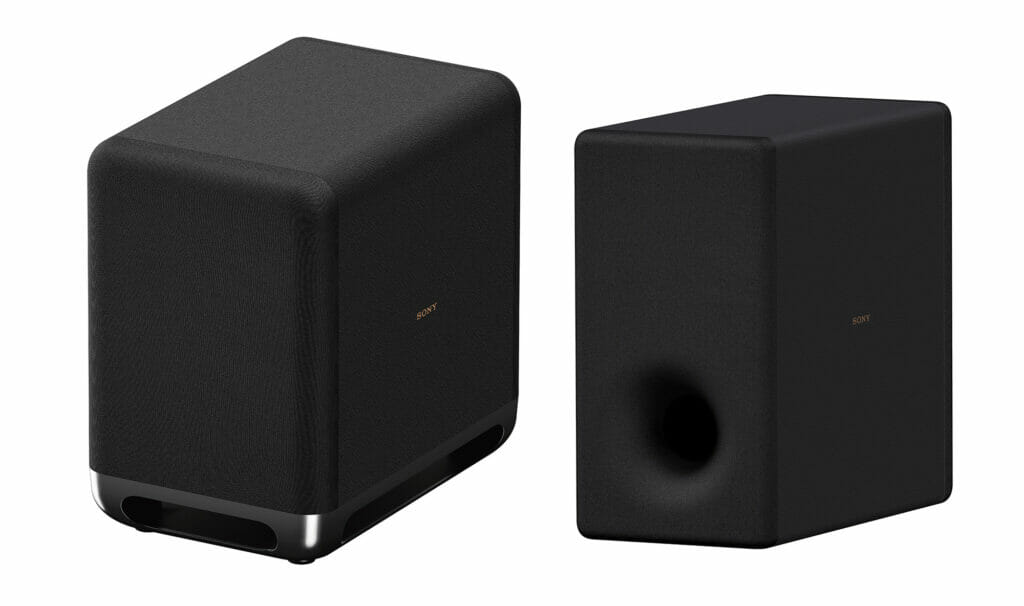 Den HT-A9 könnt ihr optional mit einem drahtlosen SA-SW5 (links) oder SA-SW3 (rechts) Subwoofer erweitern.