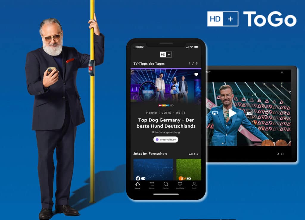 Mit HD+ ToGo könnt ihr über 50 HD-Sender auf mobilen Geräten mit iOS und Android streamen || (c) HD+