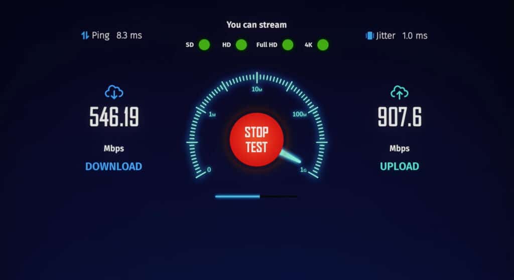 Im Internet Speedtest erreichte Vincent mit dem USB-zu-Ethernet-Adapter einen Download von fast 600 Mbit/s und einen Upload von fast einem Gigabite 