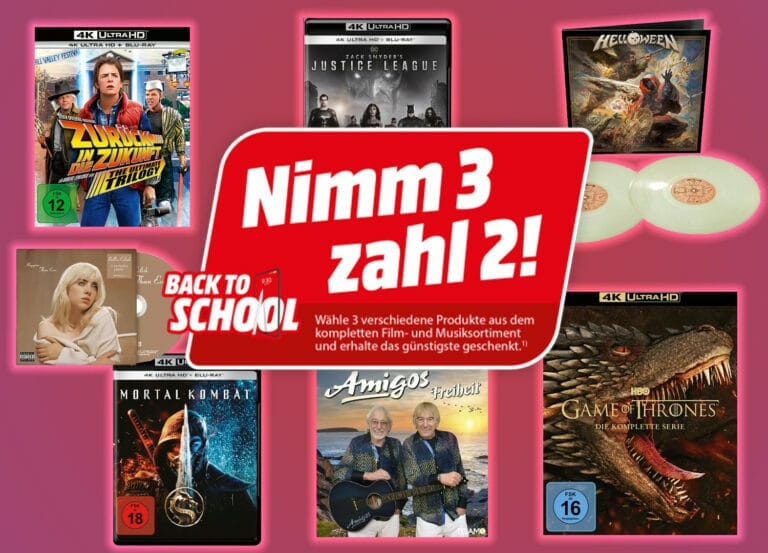 NUR NOCH HEUTE! 3 KAUFEN – 2 BEZAHLEN auf alle lieferbaren Filme, Serien und Musik