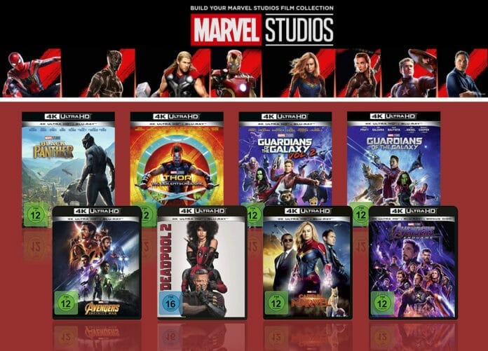 33 Prozent auf Marvel Filme sparen! Gilt für ausgewählte Marvel DVDs, Blu-rays und 4K UHD Discs