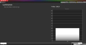 Die Helligkeit im SDR-Modus wurde mit 100 nits an der Leinwand gemessen (CalMAN Calibration Software – Portrait Display)