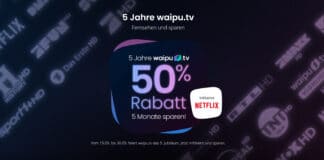waipu.tv lockt zum Geburtstag mit 50 % Rabatt.