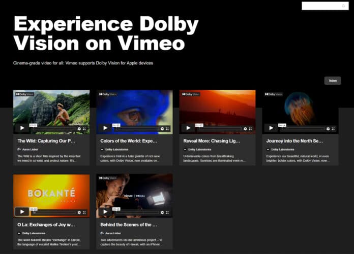 Dolby Vision HDR hält auf der Vimeo-Plattform Einzug