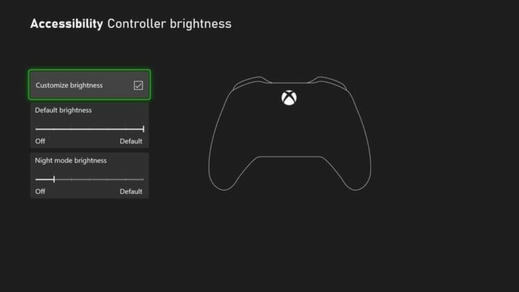 Die Helligkeit des Xbox-Buttons auf dem Controller kann ebenfalls angepasst werden
