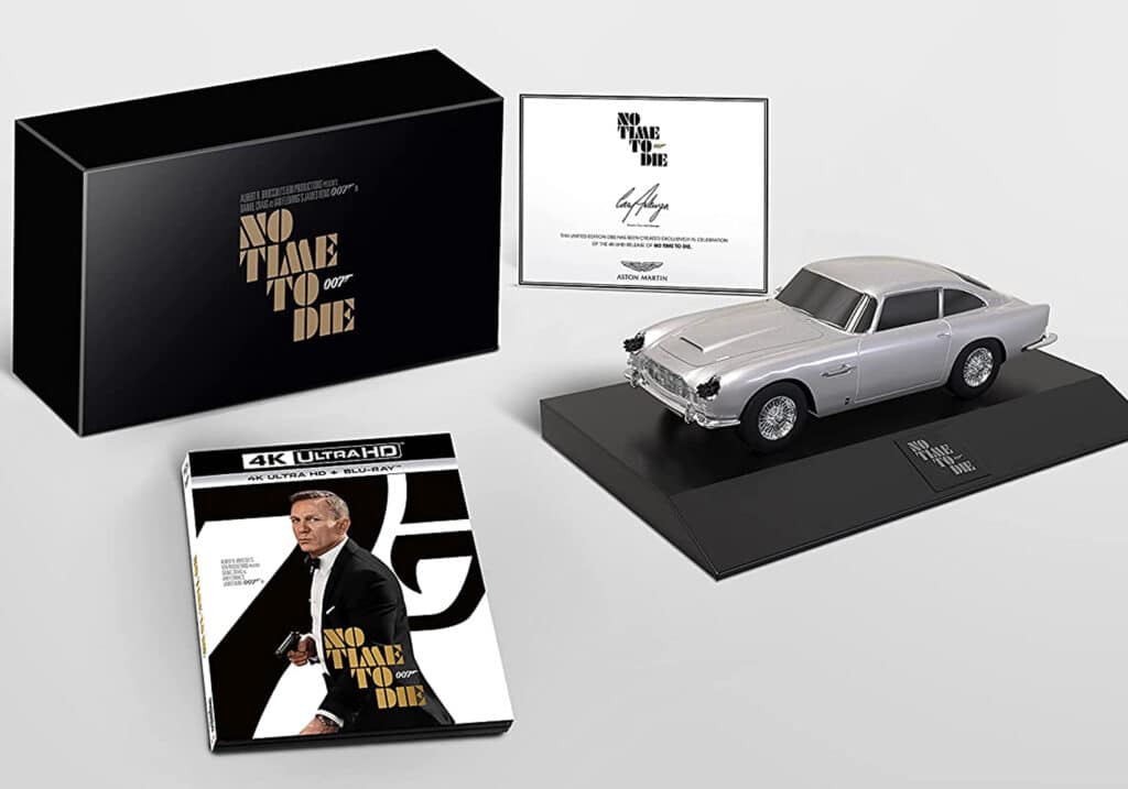 4K Blu-ray Sonderedition von "James Bond: Keine Zeit zu Sterben" mit Aston Martin Modellauto