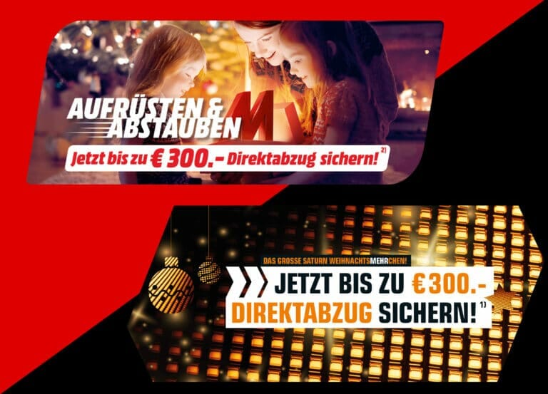 Bis 300  Euro Direktrabatt auf ausgewählte Fernseher, Notebooks uvm.