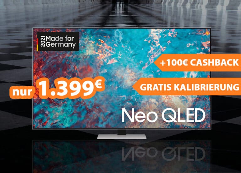 Samsung 4K NEO QLED mit 200€ Direktabzug +100€ Cashback und Gratis-Kalibrierung!