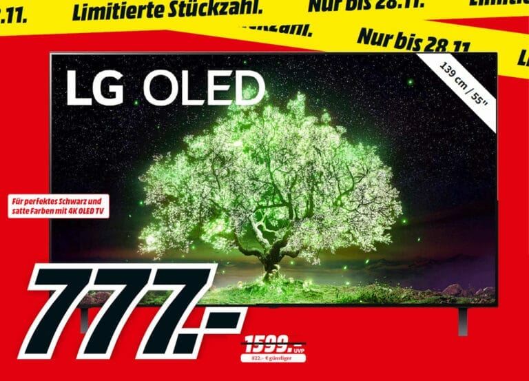 Unglaublich günstig: 55 Zoll 4K OLED TV von LG für nur 777 Euro