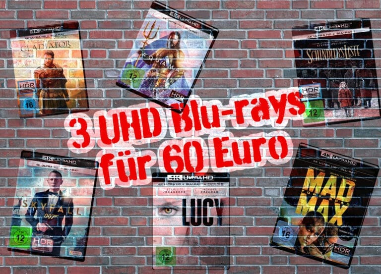 Drei 4K UHD Blu-rays für nur 50 Euro mit ‚Gladiator‘, ‚Es‘, ‚Lucy‘, ‚Aquaman‘ uvm.
