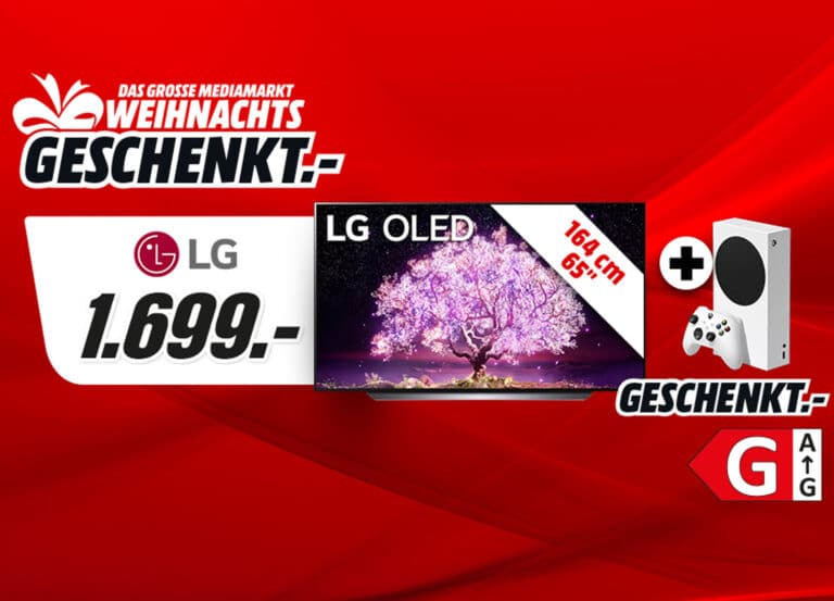 LG C1 4K OLED Fernseher mit 65 Zoll kaufen + XBOX SERIES S gratis