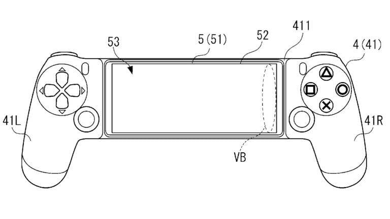 Das Patent zeigt einen "geteilten" Dualsense Controller mit einer Aussparung für ein Smartphone