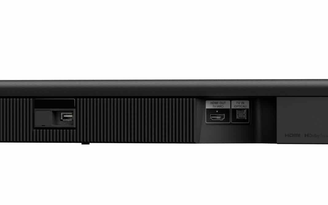 Anschl&uuml;sse der HT-S400 inkl. HDMI, S/Pdif (optisch-digital) und USB f&uuml;r Service (Bluetooth integriert)