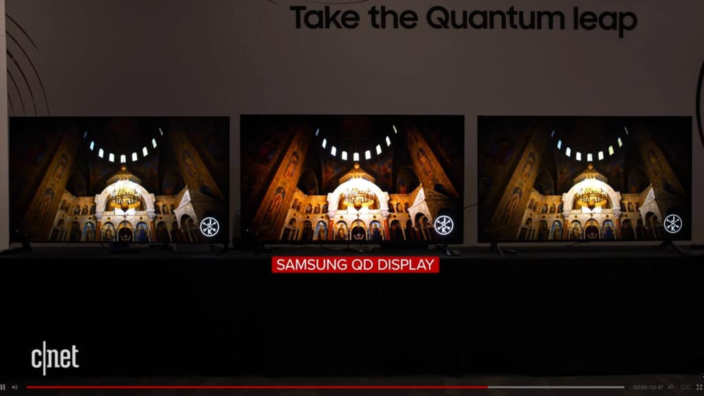 Samsung QD-Display TV (QD-OLED en el medio) en comparación con los modelos de la competencia