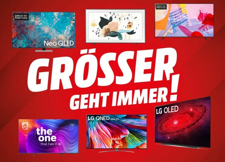 XXL-Fernseher ab 70 Zoll reduziert und mit 10% Extra-Rabatt auf mediamarkt.de