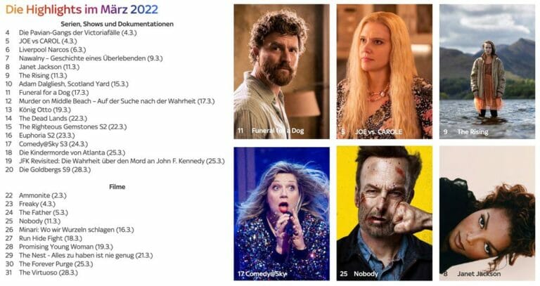 Sky im März 2022: Das sind die neuen Highlights