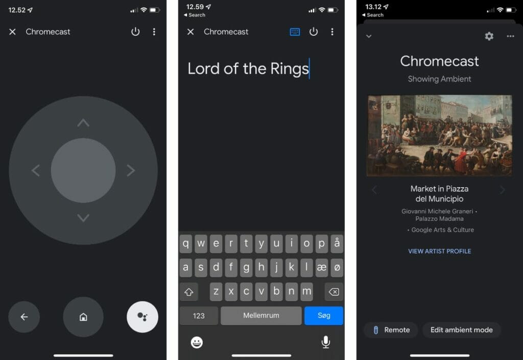Steuerung des Google Chromecast mit der Google Home App für iOS