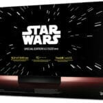 Die Verpackung des LG Star Wars OLED TV von hinten