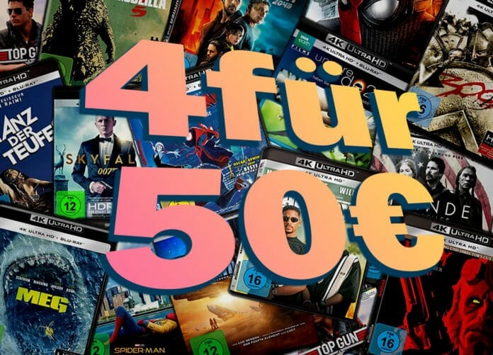 Vier 4K UHD Blu-rays für nur 50 Euro - wählt aus über 190 Filmen!