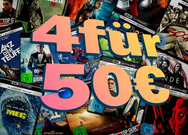 Wählt aus über 190 Filmen: Vier 4K Ultra HD Blu-rays für nur 50 Euro!