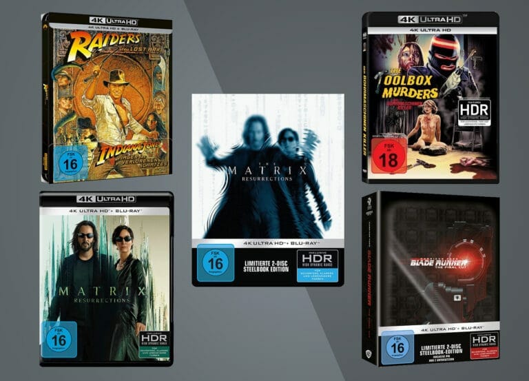 Ultra HD Blu-ray-Neuheiten der Woche (KW24): Matrix: Resurrections, Indiana Jones, Serienkiller Henry