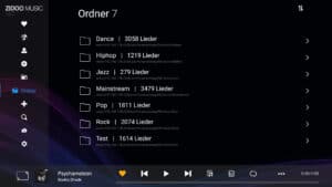 Ordneraufstellung der Audiotracks mit dem Zidoo UHD 3000