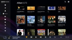 Intuitive und praktische Auflistung der Musikalben mit der Zidoo Music App