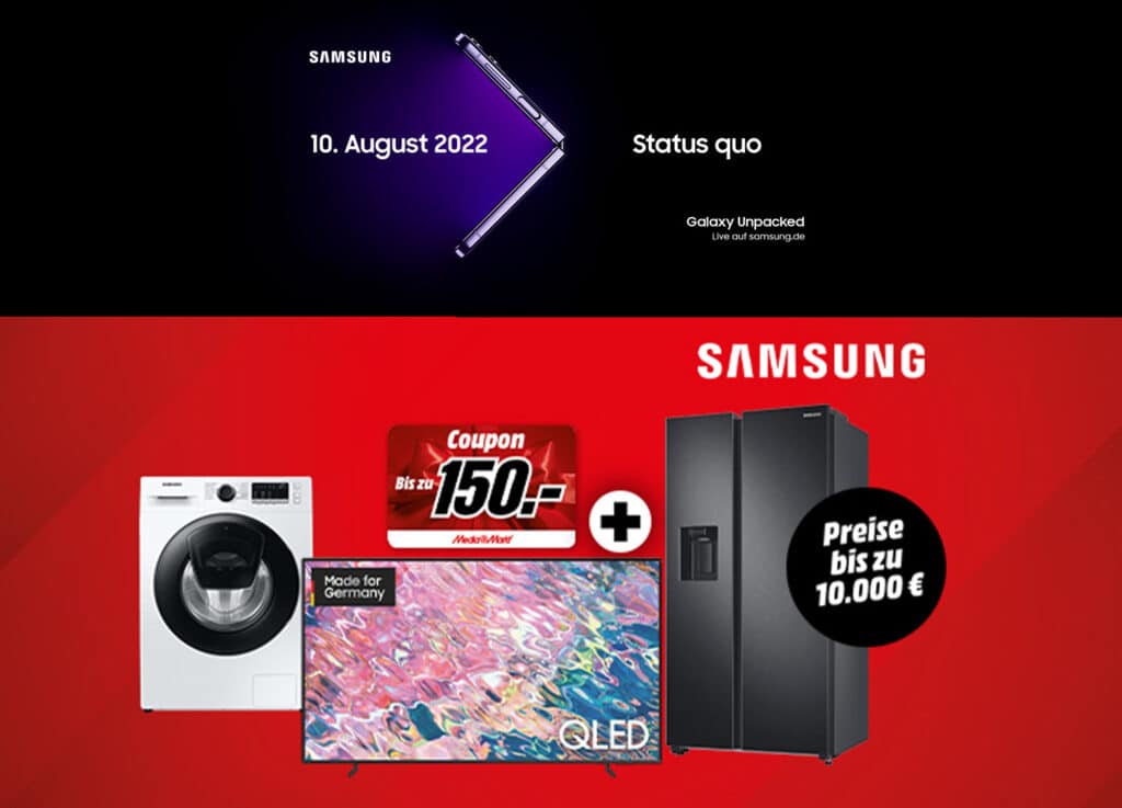 Mega-Gewinnspiel mit Hauptpreis im Wert von 10.000 Euro von Samsung