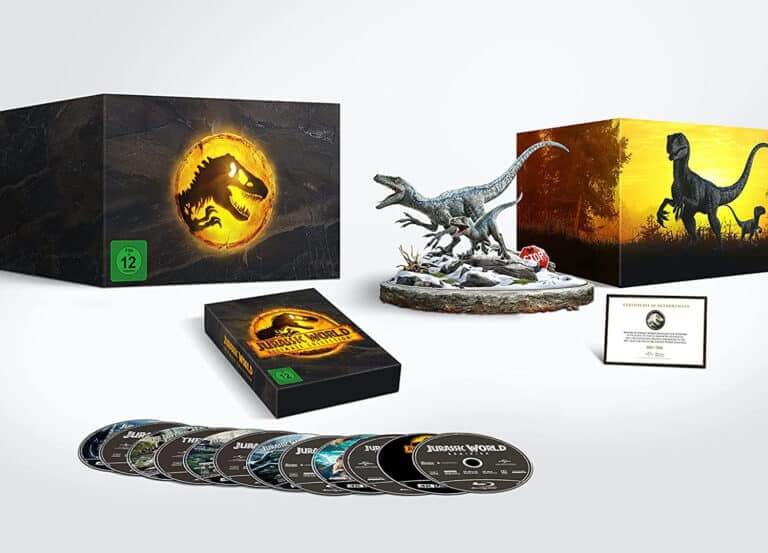 Auf 700 Stück limitiert: Jurassic World Sonderedition 4K UHD Blu-ray inkl. Dinosaurier-Statue