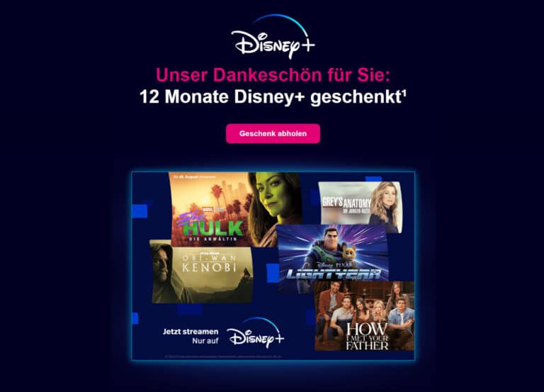 Kostenloses Disney Plus-Abo für Telekom-Kunden geht in die zweite Runde!