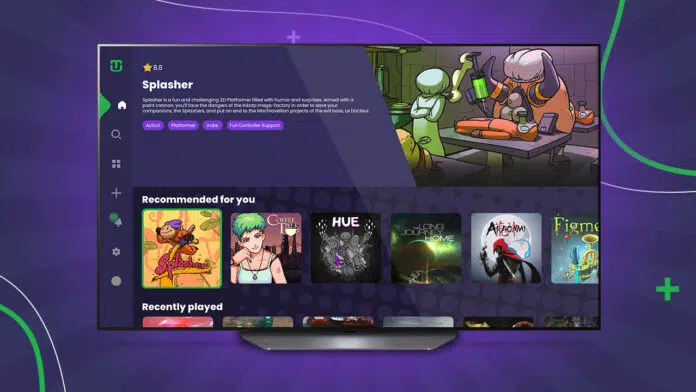 Hier sieht man Utomik an einem LG-TV.