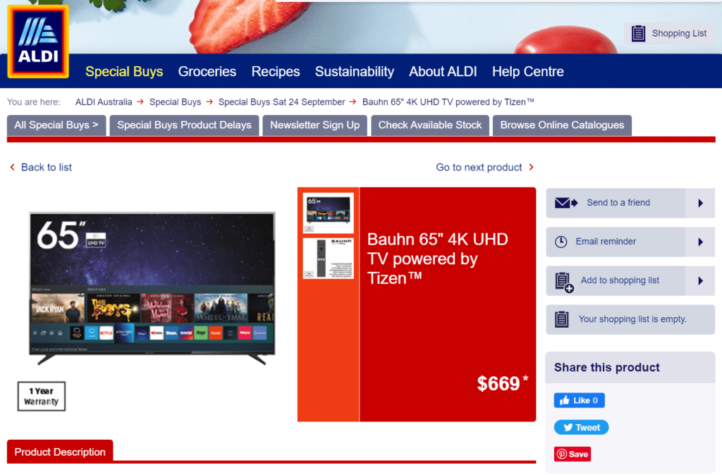 Tempo schiebt seine Smart-TVs mit Tizen etwa zu Aldi.