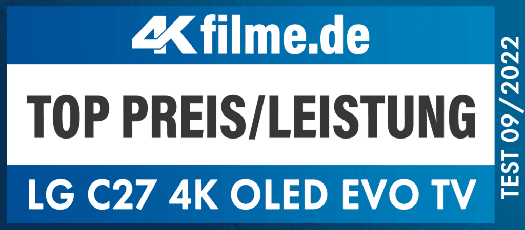 Auszeichnung LG C27 4K OLED Evo TV: Top Preis/Leistung