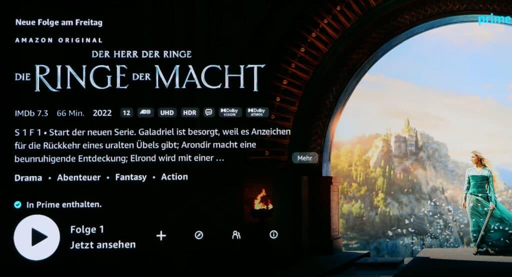 Die Blockbuster-Serie "Der Herr der Ringe: Die Ringe der Macht" steht in 4K, Dolby Vision und Dolby Atmos bereit