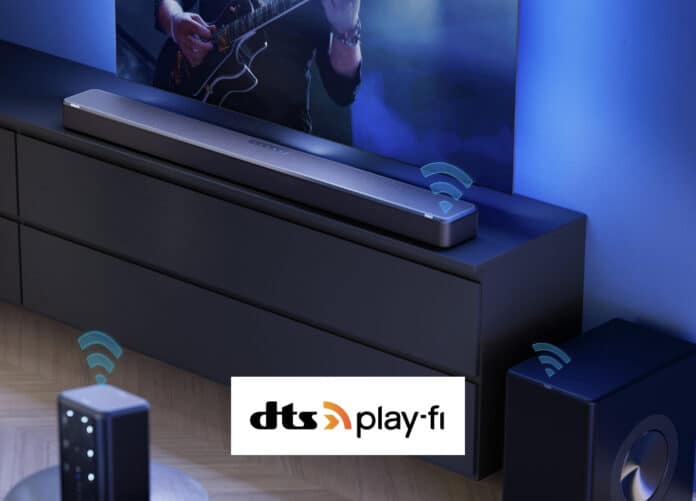 Das erweiterte dts Play-Fi erlaubt die drahtlose Übertragung von 7.2.4-Kanal-Sound