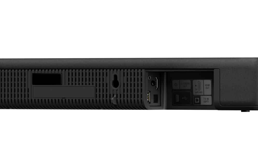 Die Anschl&uuml;sse auf der R&uuml;ckseite der HT-A3000 Soundbar