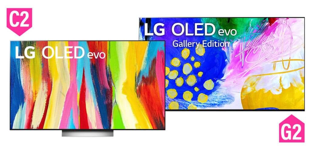 Vergleich LG C2 OLED Evo TV (2022) mit LG G2 OLED EVO TV (2022)