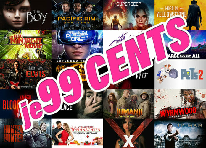 Wählt aus über 200 Filmtiteln: jeden Film für nur 99 Cent ausleihen!