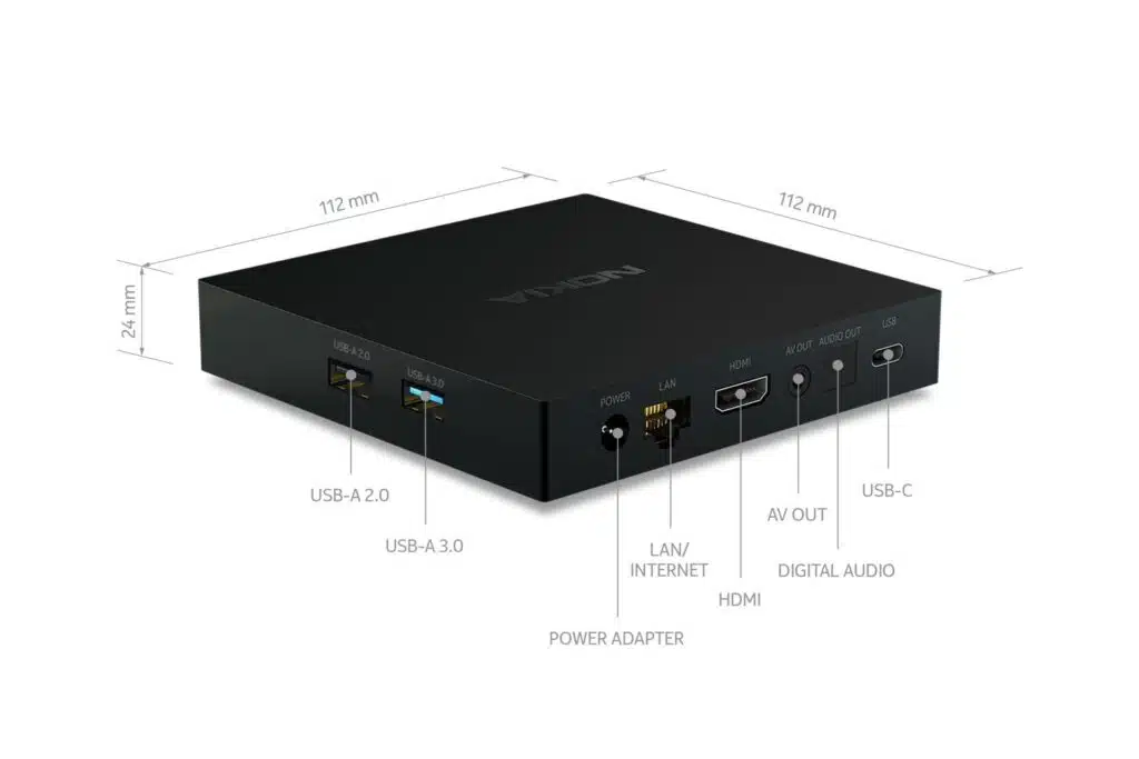 Die Nokia Streaming Box 8010 verfügt über drei USB-Ports.