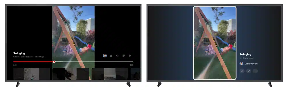 Links die alte Oberfläche, rechts die neue für YouTube Shorts.