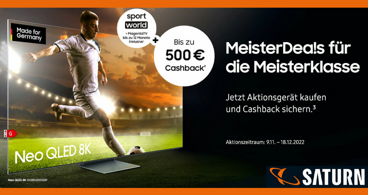 Samsung MeisterDea!s mit bis zu 500 Euro Cashback auf Fernseher 4K Filme