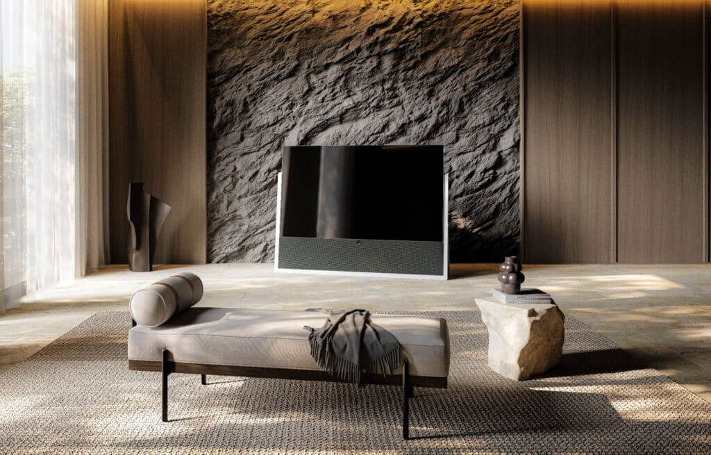 Das hochwertige Design des Loewe Iconic mit Syno-Stone sorgt für eine behagliche Atmosphäre