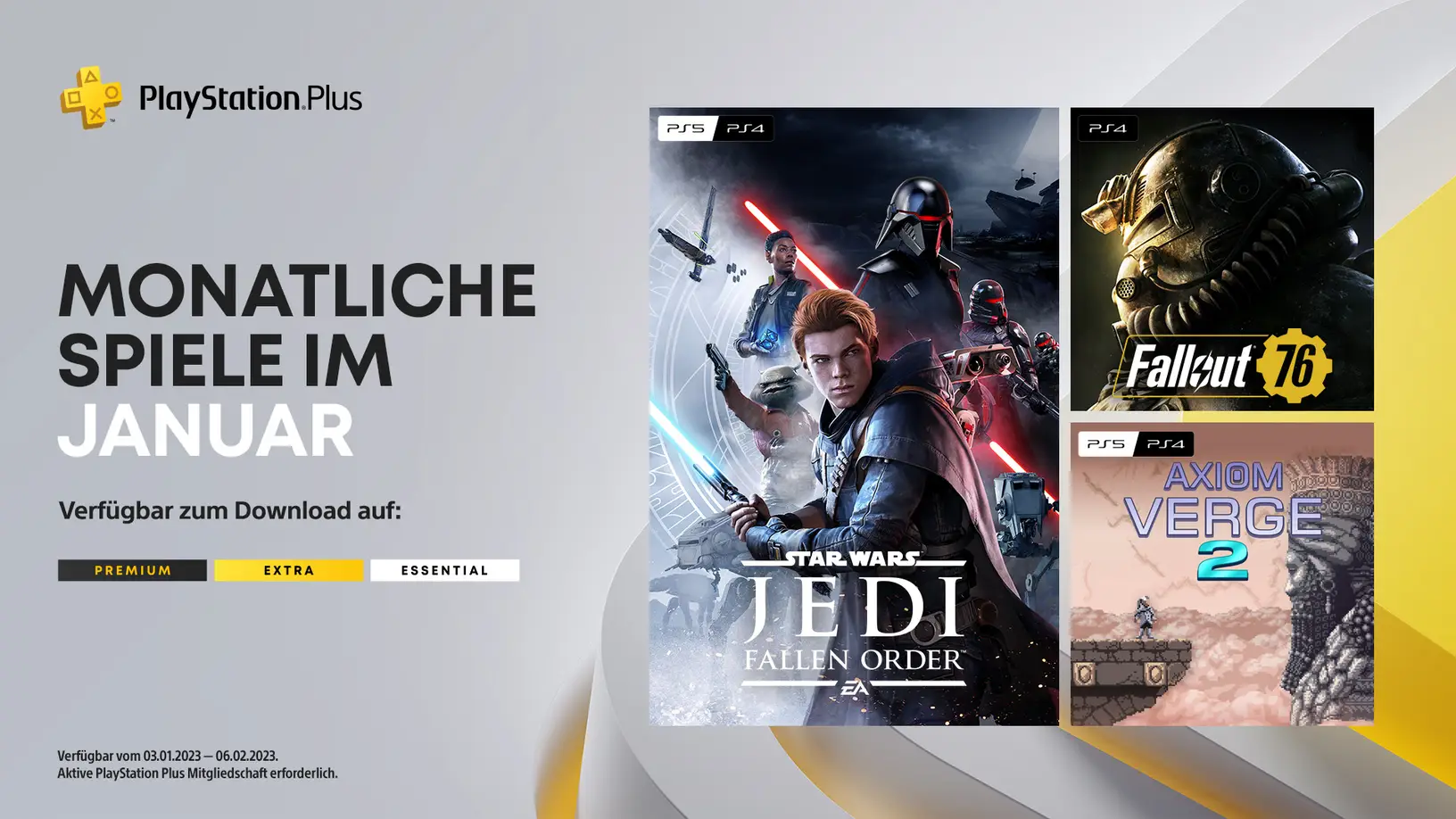 PlayStation Plus Essential im Januar 2023 mit "Star Wars Jedi Fallen