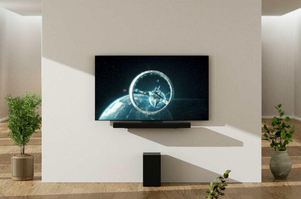 Die LG SC9 3.1.3-Soundbar mit drahtlosem Subwoofer