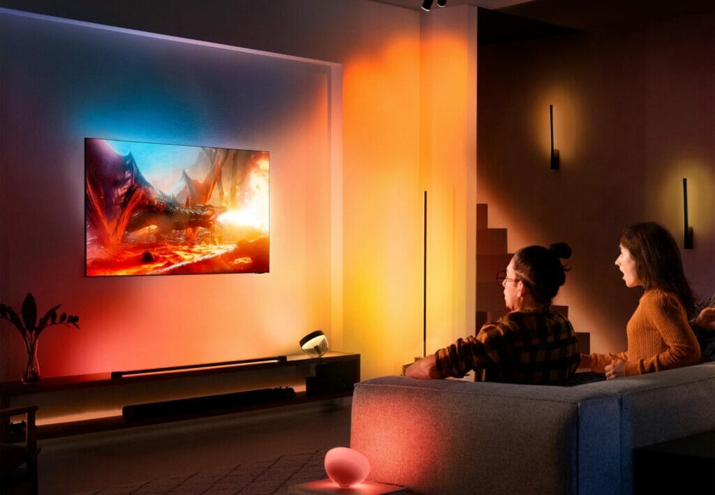 Ambilight auf einem Samsung Fernseher nachrüsten ist mit der Philips Hue Sync TV-App kinderleicht