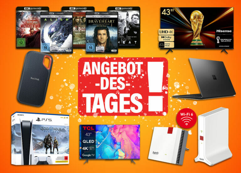 Angebote des Tages: Fritz!Repeater, 3-für-2 auf UHD Blu-rays und günstige 4K Fernseher