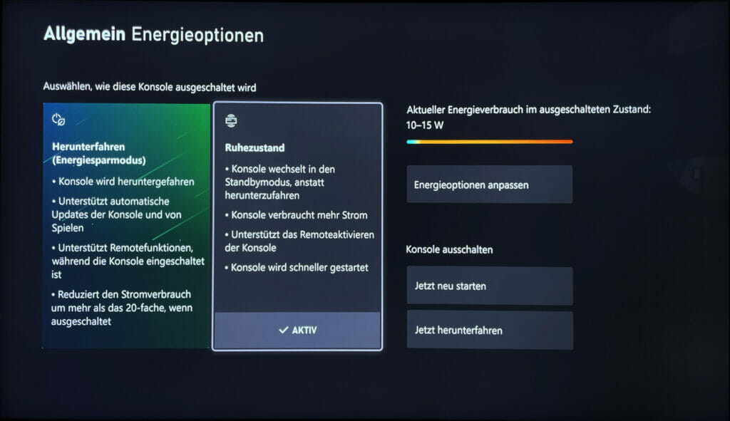 Mit dem neuen Update werden Xbox Konsolen automatisch auf die Energieoption "Herunterfahren" (Shutdown) umgestellt