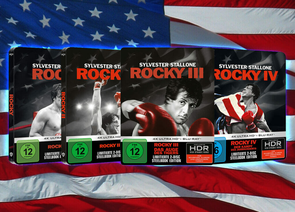 Rocky I-IV (1-4) sind ab sofort wieder als limitiertes 4K Blu-ray Steelbook vorbestellbar