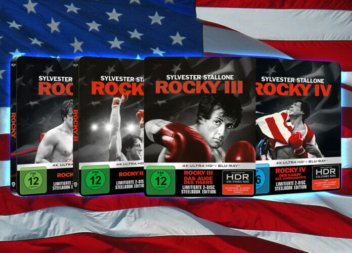 Rocky I-IV (1-4) sind ab sofort wieder als limitiertes 4K Blu-ray Steelbook vorbestellbar