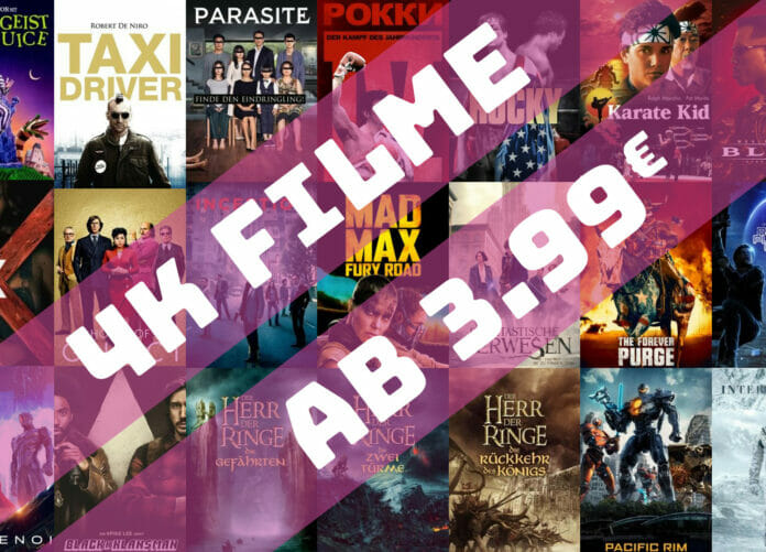 Auswahl an 4K Filmen ab 3.99 Euro auf Apple iTunes